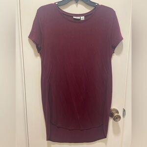Cato Rich Maroon Short Sleeve hi/lo Tee